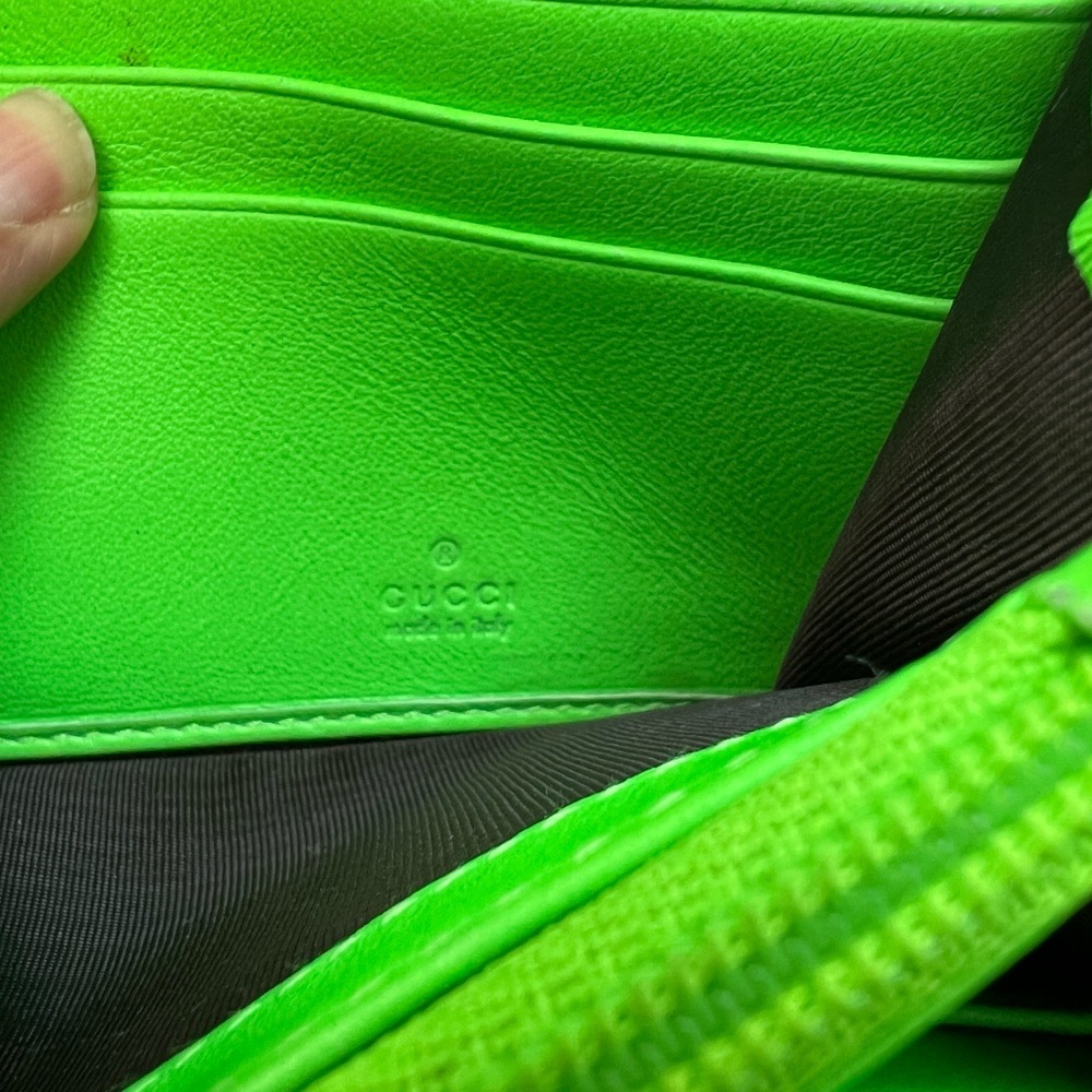 Gucci Authentic GG Canvas Green Heart Patch Long Wallet Monogram Limited Edition - Picture 10 of 12